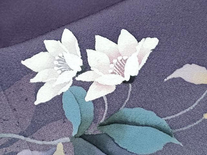 平和屋着物●一世風美　訪問着　草花シルエット　暈し染め　正絹　逸品　CABH3981th