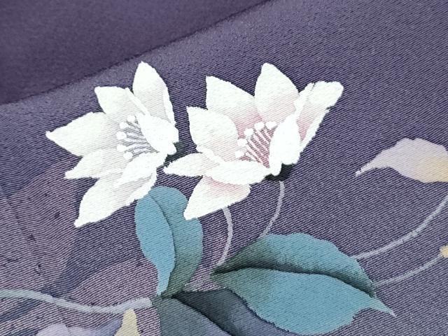 平和屋着物●一世風美　訪問着　草花シルエット　暈し染め　正絹　逸品　CABH3981th