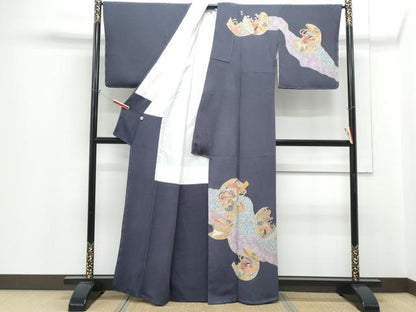 平和屋着物●訪問着　作家物　人物文　金彩　鬼しぼ縮緬　正絹　逸品　CABH3982th