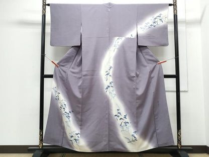 平和屋着物●京友禅作家　山科春宣　訪問着　紬地　抽象紋様　正絹　逸品　CABH3985th