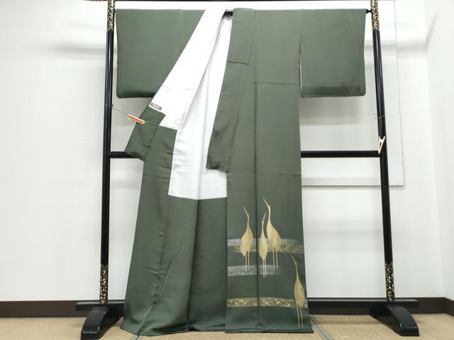 平和屋着物●豪華色留袖　作家物　縫史宝織　寿光織　光琳吉祥鶴　金銀糸　正絹　逸品　CABH3986th