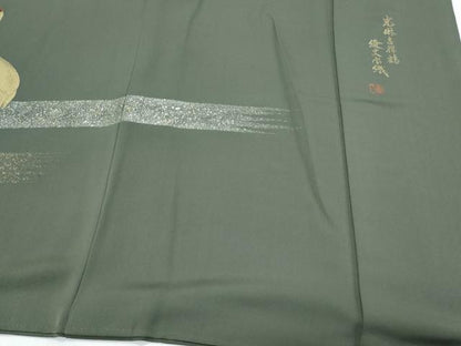 平和屋着物●豪華色留袖　作家物　縫史宝織　寿光織　光琳吉祥鶴　金銀糸　正絹　逸品　CABH3986th