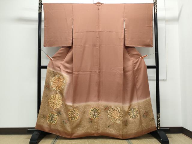 平和屋着物●豪華色留袖　駒刺繍　正倉院花文　暈し染め　金銀彩　正絹　逸品　CABH3987th