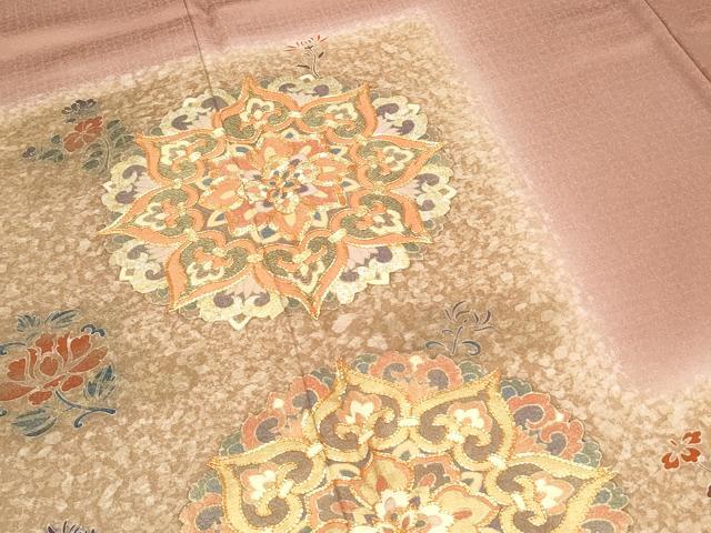 平和屋着物●豪華色留袖　駒刺繍　正倉院花文　暈し染め　金銀彩　正絹　逸品　CABH3987th