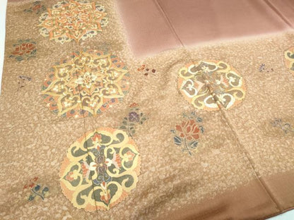 平和屋着物●豪華色留袖　駒刺繍　正倉院花文　暈し染め　金銀彩　正絹　逸品　CABH3987th