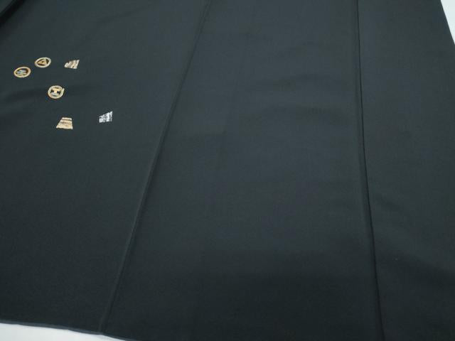 平和屋着物●訪問着　刺繍　吉祥丸文　黒地　金銀彩　正絹　逸品　CABH3994th
