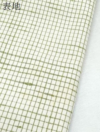 平和屋着物●上質な紬　格子文　正絹　逸品　CABH3997th