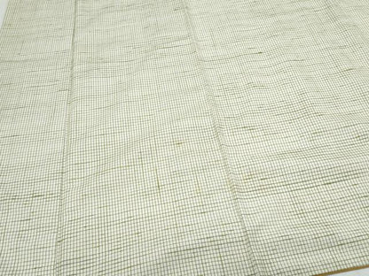 平和屋着物●上質な紬　格子文　正絹　逸品　CABH3997th