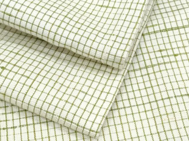 平和屋着物●上質な紬　格子文　正絹　逸品　CABH3997th