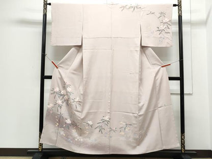 平和屋着物●訪問着　友禅　作家物　草花文　暈し染め　正絹　逸品　CABH4000th