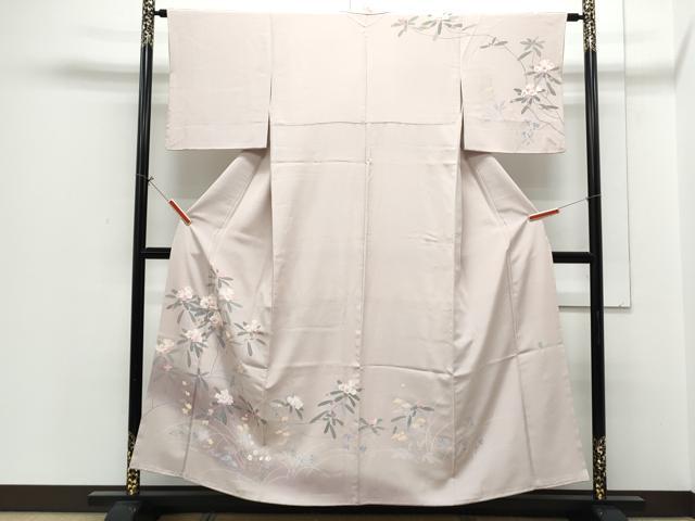 平和屋着物●訪問着　友禅　作家物　草花文　暈し染め　正絹　逸品　CABH4000th