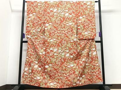平和屋着物■小紋　草花文　洗える着物　CABH4010xe