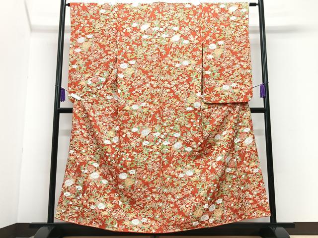 平和屋着物■小紋　草花文　洗える着物　CABH4010xe