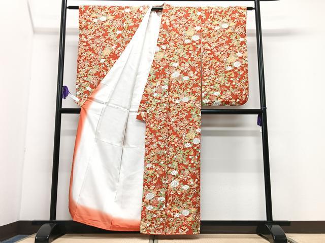 平和屋着物■小紋　草花文　洗える着物　CABH4010xe