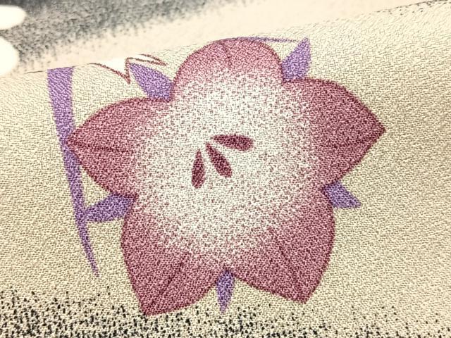 平和屋着物■小紋　流水草花文　暈し染め　洗える着物　CABH4012xe