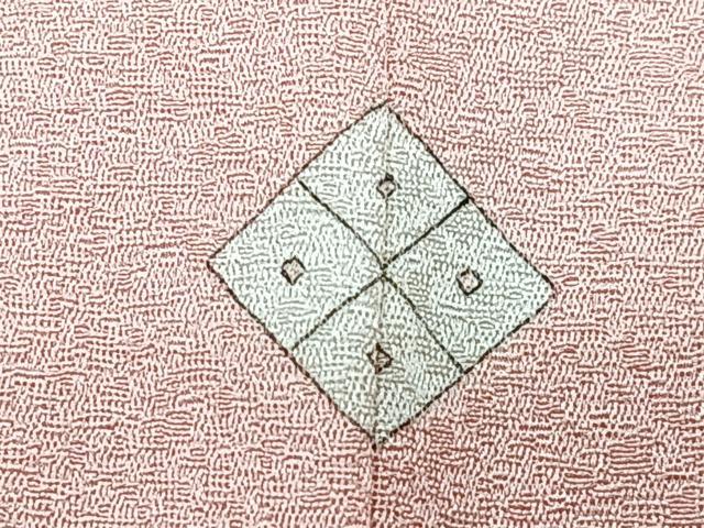 平和屋着物■上質な色無地　舞花地紋　珊瑚色　正絹　逸品　CABH4016xe