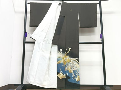 平和屋着物■豪華黒留袖　鳳凰　暈し染め　金銀彩　正絹　逸品　CABH4018xe