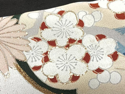 平和屋着物■豪華黒留袖　花鳥文　正絹　逸品　CABH4023xe