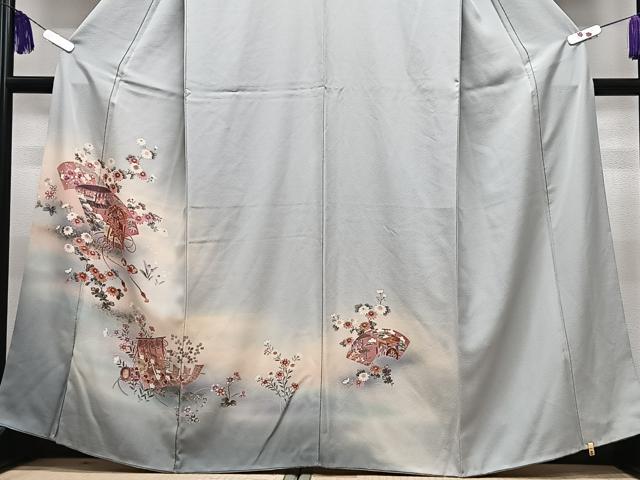 平和屋着物■訪問着　扇面几帳花文　暈し染め　正絹　逸品　CABH4027xe