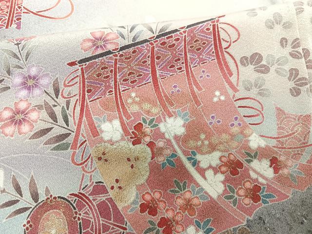 平和屋着物■訪問着　扇面几帳花文　暈し染め　正絹　逸品　CABH4027xe