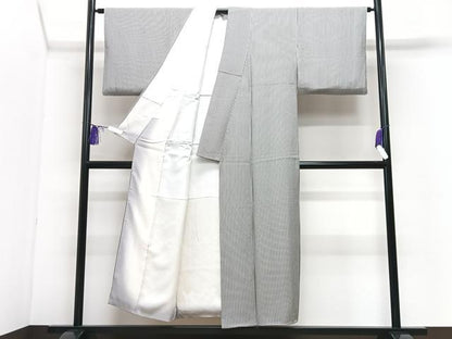 平和屋着物■上質な小紋　縞　正絹　逸品　CABH4029xe