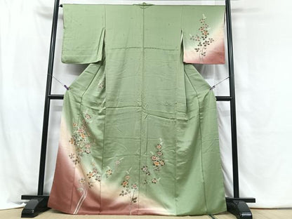平和屋着物■訪問着　駒刺繍　枝花文　橘　暈し染め　金彩　正絹　逸品　CABH4040xe