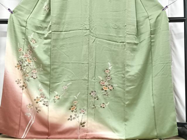 平和屋着物■訪問着　駒刺繍　枝花文　橘　暈し染め　金彩　正絹　逸品　CABH4040xe
