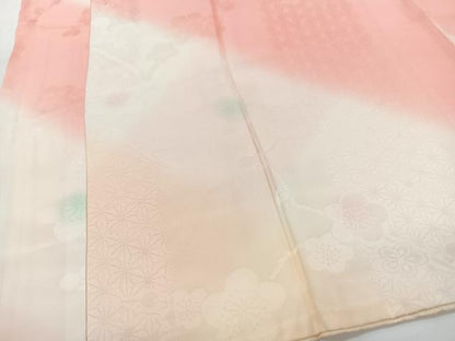 平和屋着物■長襦袢　袷　舞梅地紋　正絹　逸品　CABH4047xe