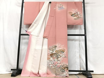 平和屋着物■訪問着　地紙花鳥文　暈し染め　正絹　逸品　CABH4048xe