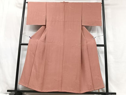 平和屋着物■上質な色無地　風景地紋　東雲色　正絹　逸品　CABH4049xe