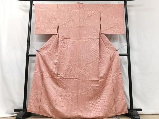 平和屋着物■上質な小紋　草花文　正絹　逸品　CABH4052xe