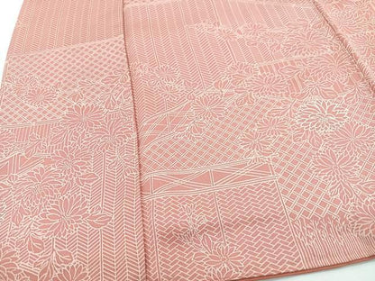 平和屋着物■上質な小紋　草花文　正絹　逸品　CABH4052xe