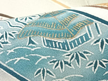 平和屋着物■訪問着　作家物　駒刺繍　短冊風景松文　暈し染め　金彩　正絹　逸品　CABH4056xe