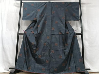 平和屋着物■本場大島紬　舞葉文　正絹　逸品　CABH4058xe