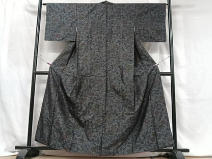 平和屋着物■本場大島紬　更紗花文　正絹　逸品　CABH4068xe