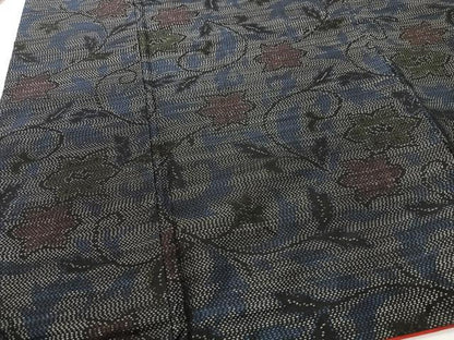 平和屋着物■本場大島紬　更紗花文　正絹　逸品　CABH4068xe