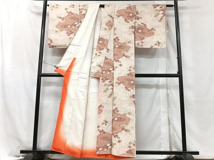 平和屋着物■上質な小紋　雲取り草花文　正絹　逸品　未使用　CABH4073xe
