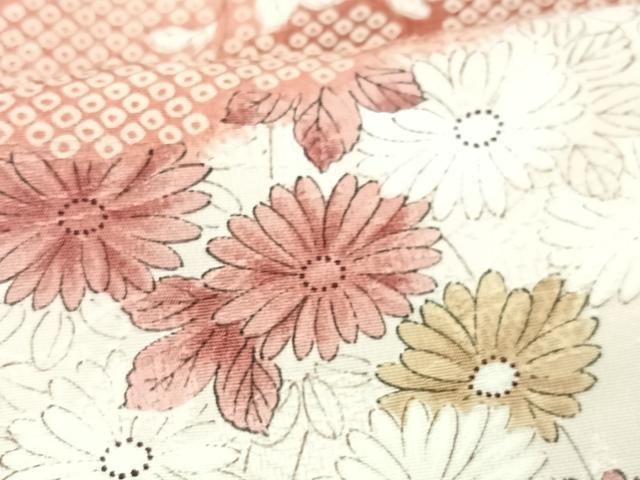 平和屋着物■上質な小紋　雲取り草花文　正絹　逸品　未使用　CABH4073xe