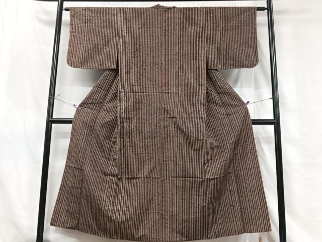 平和屋着物■上質な紬　縞　正絹　逸品　CABH4075xe