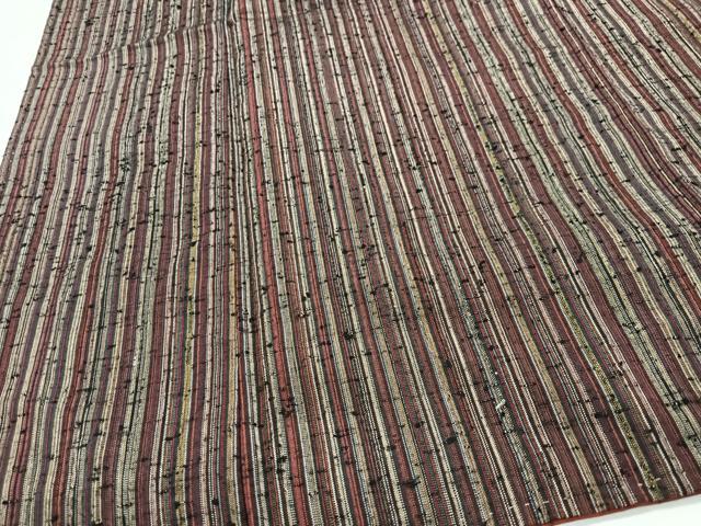 平和屋着物■上質な紬　縞　正絹　逸品　CABH4075xe