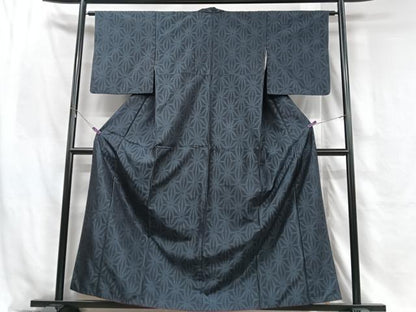 平和屋着物■本場大島紬　麻の葉文様　正絹　逸品　CABH4083xe