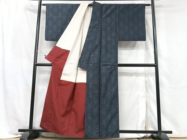 平和屋着物■本場大島紬　麻の葉文様　正絹　逸品　CABH4083xe