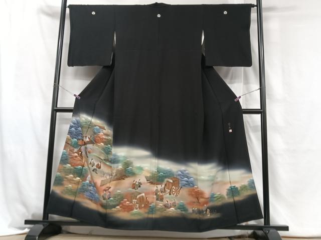 平和屋着物■豪華黒留袖　作家物　宴舞　人物風景文　金彩　正絹　逸品　CABH4092xe