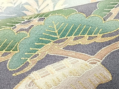 平和屋着物■豪華黒留袖　風景松文　暈し染め　金彩　正絹　逸品　CABH4097xe