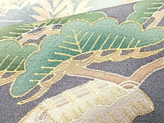 平和屋着物■豪華黒留袖　風景松文　暈し染め　金彩　正絹　逸品　CABH4097xe