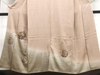 平和屋着物■訪問着　刺繍　雪輪花文　暈し染め　金彩　正絹　逸品　CABH4105xe