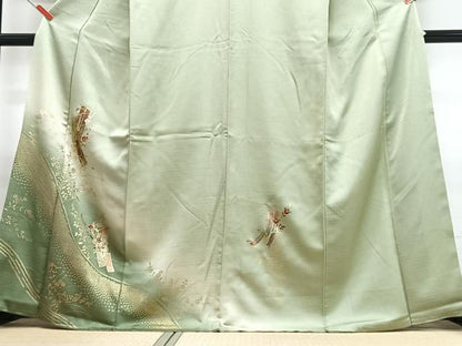 平和屋着物■訪問着　几帳花文　暈し染め　金彩　正絹　逸品　CABH4106xe