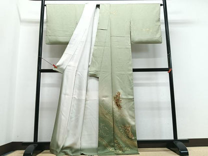 平和屋着物■訪問着　几帳花文　暈し染め　金彩　正絹　逸品　CABH4106xe