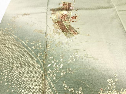 平和屋着物■訪問着　几帳花文　暈し染め　金彩　正絹　逸品　CABH4106xe