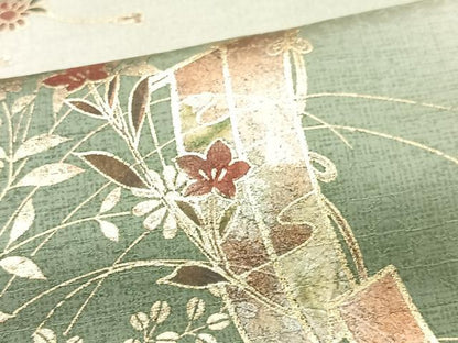 平和屋着物■訪問着　几帳花文　暈し染め　金彩　正絹　逸品　CABH4106xe